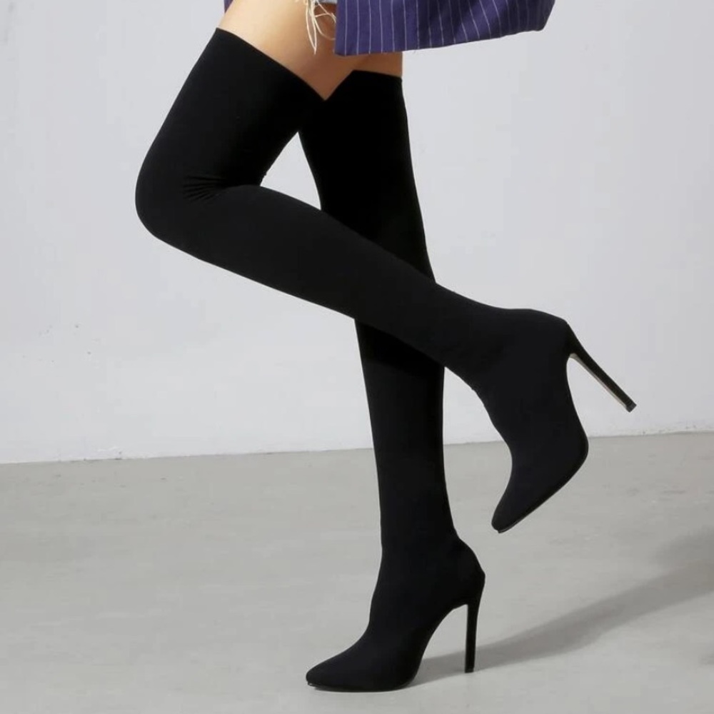 Over the knee Stiletto Sock Boots